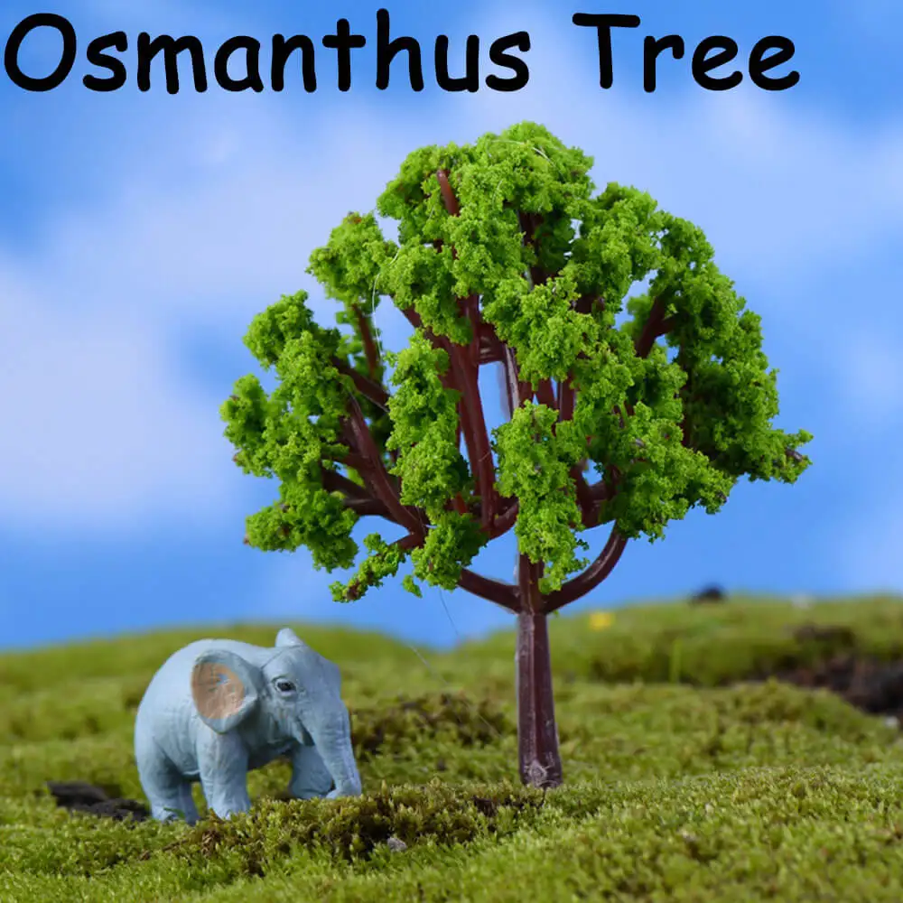 oamanthus tree 2 шт. 8 типов мини-дерево миниатюры микро пейзаж смолы ремесла фигурка бонсай садовый Террариум принадлежности сказочные садовые украшения - Цвет: oamanthus tree