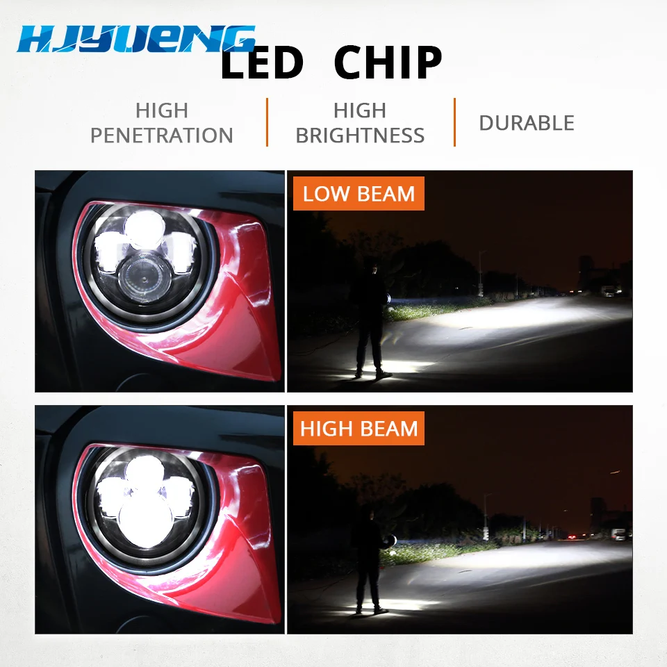 7 &quotсветодиодный фары 60 Вт дальнего ближнего света светодиодный H4 Halo автомобиль
