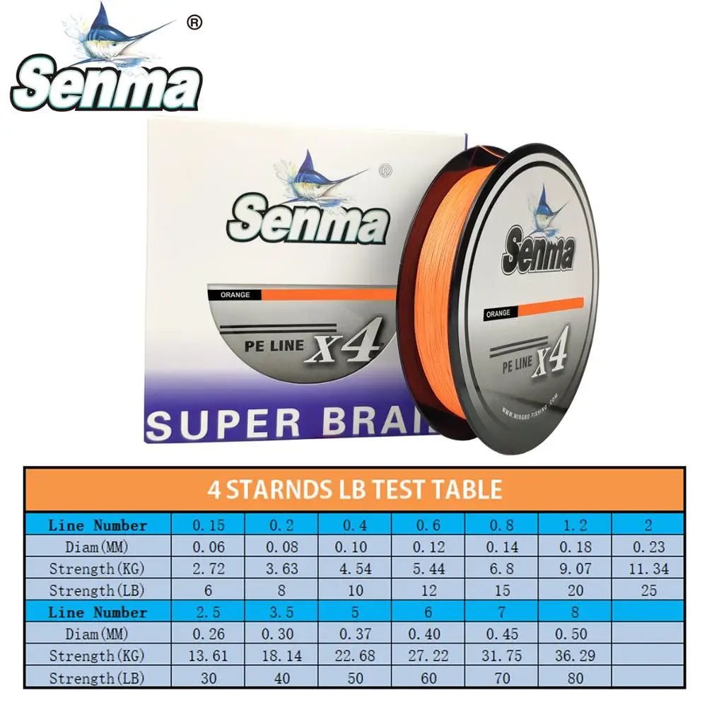 Senma 4X леска 300 м 500 4 нити плетеная многонитевая PE 8LB 10LB 20LB 30LB 40LB 60LB 80LB 100LB | Спорт и