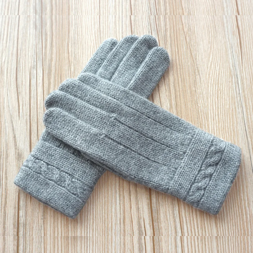 Зимние женские перчатки, толстые теплые вязаные перчатки из шерсти, женские модные теплые перчатки для улицы, перчатки для вождения, беспла... от AliExpress WW