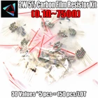 150 шт. 2 Вт 5% 0,1  750 Ом 30 значений * 5 шт. комплект углеродных пленочных резисторов