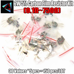 150 шт. 2 Вт 5% 0,1  750 Ом 30 значений * 5 шт. комплект углеродных пленочных резисторов