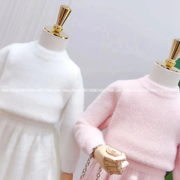 Детская одежда Новинка осени 2020 модный однотонный вязаный свитер в Корейском