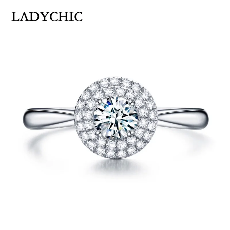 LADYCHIC Романтические свадебные кольца ювелирные изделия изысканные циркониевые