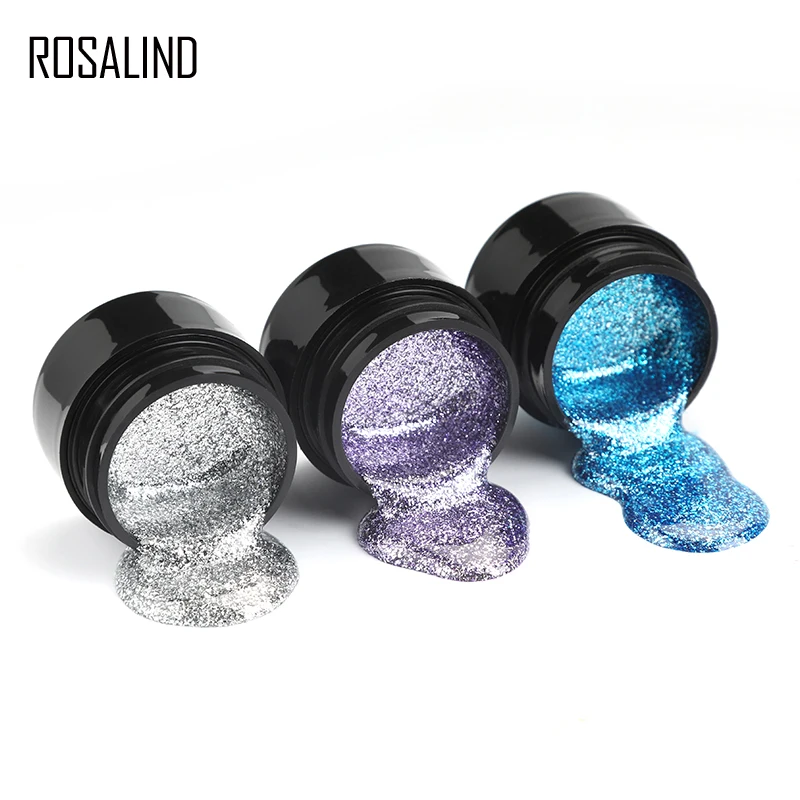 ROSALIND Платиновый гель лак для лака ногтей набор основа верхнее покрытие маникюр
