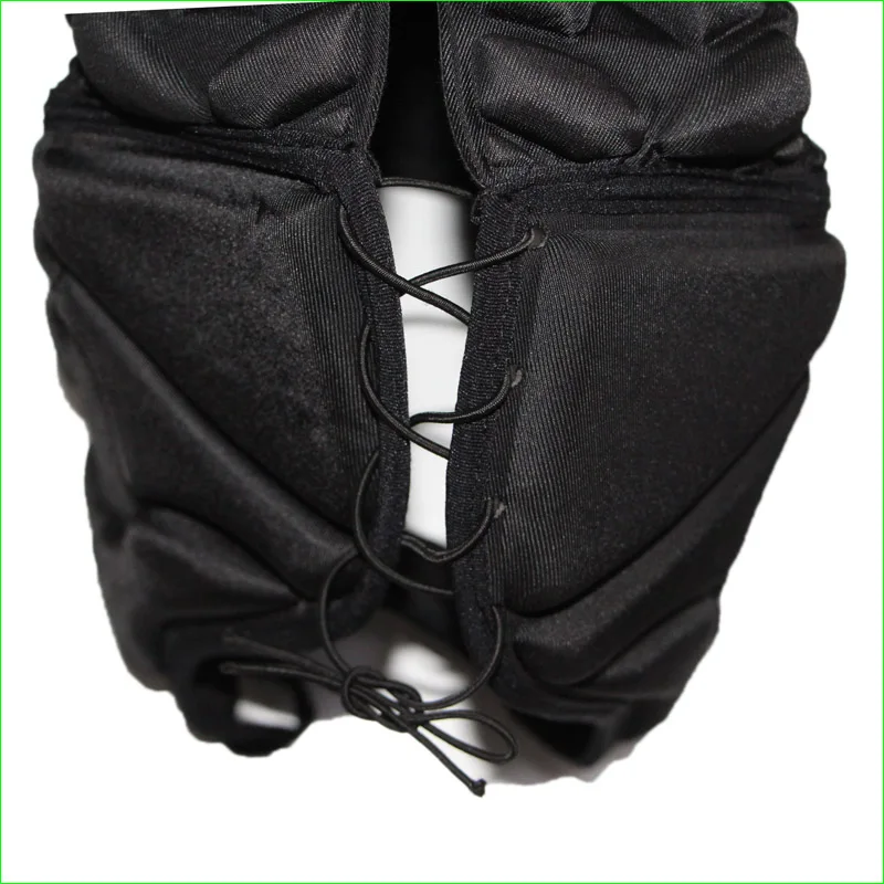 Регби Футбол шлем безопасности Эластичный EVA протектор головы передач черный