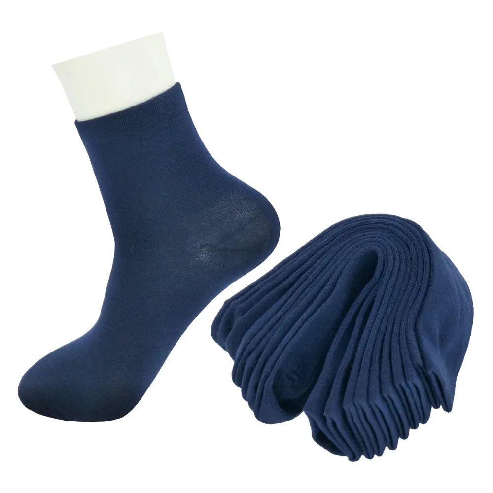 10 Pairs/lot Men Socks Solid Dark Blue Cotton Dress Ankle Suitable for Spring and Autumn Item AS03 | Мужская одежда