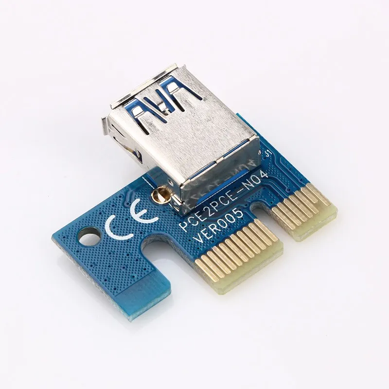 Pcie Pci-e Pci Express Riser Card 1x To 16x GPU Usb 3,0 удлинитель Riser X1 X16 карта адаптер SATA 6Pin кабель питания для майнера