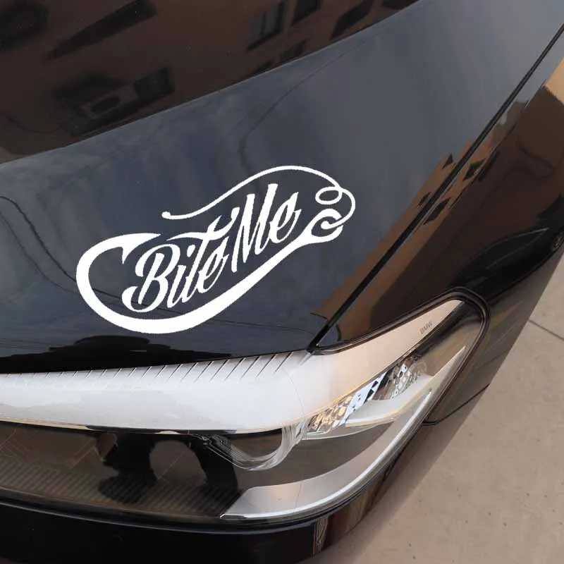 YJZT 13 5 см * 10 7 автомобиля Стикеры Bite Me рыболовного крючка винил Рыбалка наклейка на