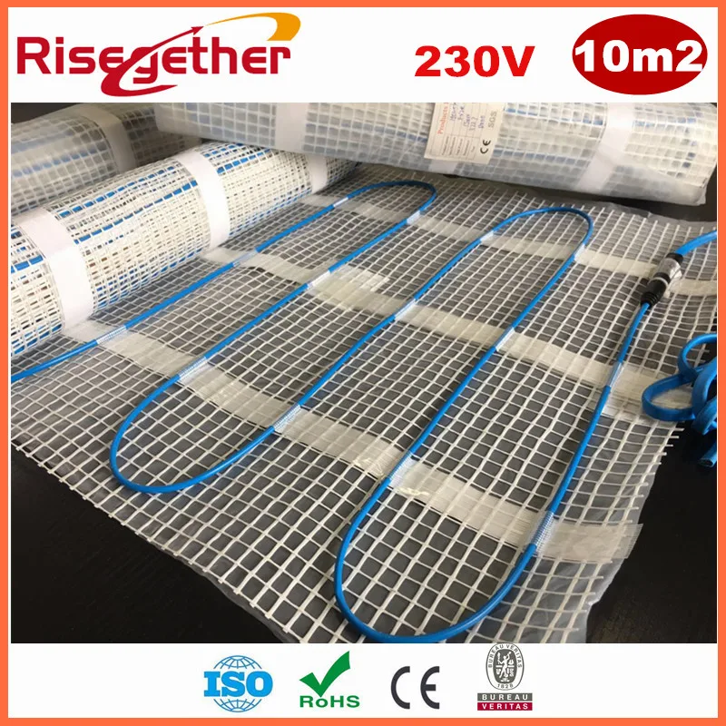 Распродажа 10m2 230 В самоклеящиеся двужильные нагревательный кабель коврики 150 Вт/m2