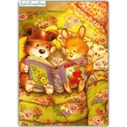 5D алмазная вышивка сделай сам, мультяшный кролик, чтение сделай сам, картины для вышивки крестиком, мозаика, украшение для стен, подарки