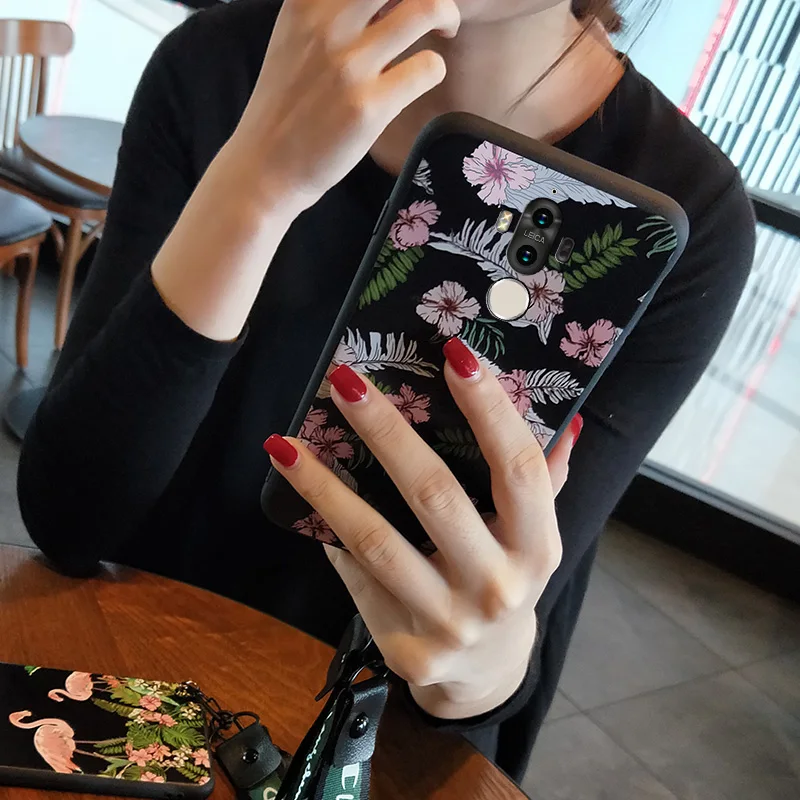 Для Huawei Коврики 9 Рельеф Живопись защиты телефона чехол для Pro задняя крышка ТПУ