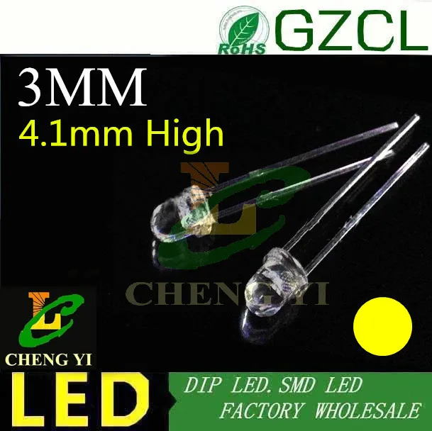 Хорошее качество желтый светодиодный ОД 3 мм 4 1 короткая головка Круглый