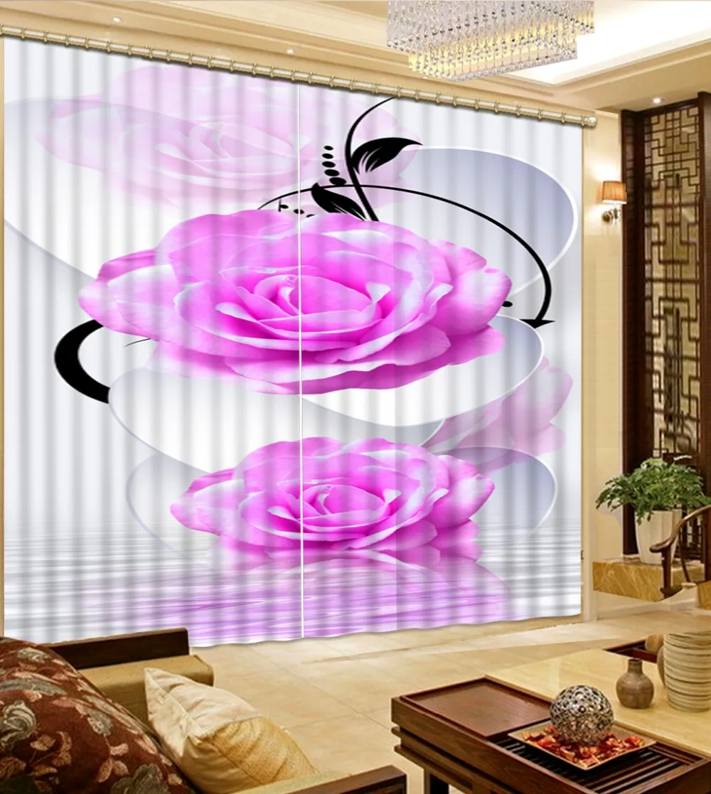Декоративная занавеска для двери фотопечать 3D в виде Розы роскошное украшение