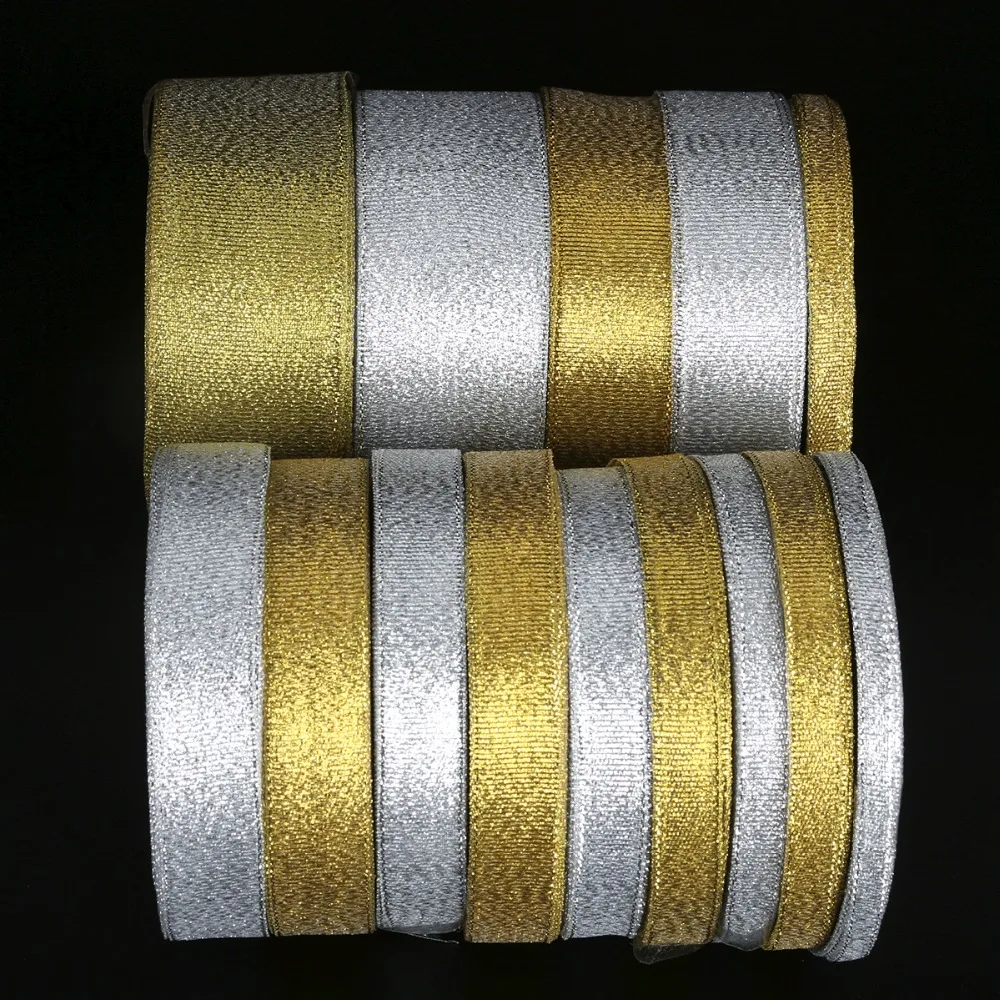 25 ярдов/лот собственными руками Сделай Сам золотого серебряного цвета Блестящая