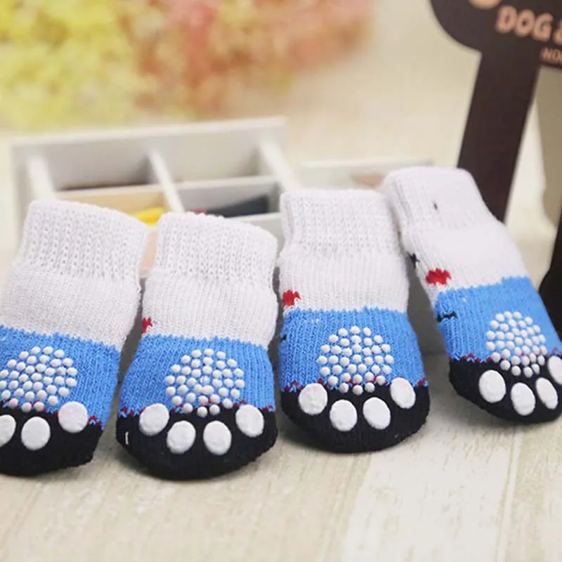 Теплая для щенков собак обувь мягкие акриловые носки питомцев милые Мультяшные