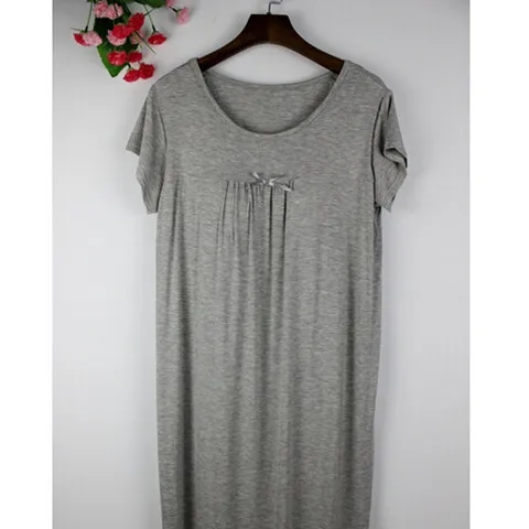 light grey Весна Лето Новая Модальная хлопковая ночная рубашка женская с бюстгальтером тонкий бюстгальтер домашняя Ночная одежда для женщин рубашка женская ночная рубашка 7 цветов - Цвет: light grey