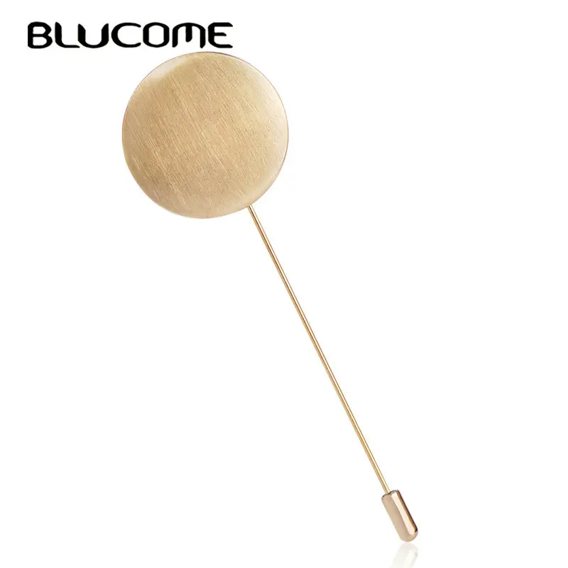 Женская Брошь золотистого цвета Blucome круглая брошь на булавке с отворотом