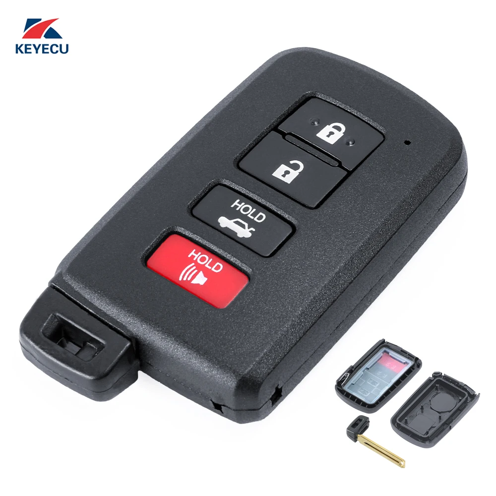 KEYECU Замена дистанционного ключа автомобиля чехол Fob 4 кнопки для Toyota Prius C Land Cruiser