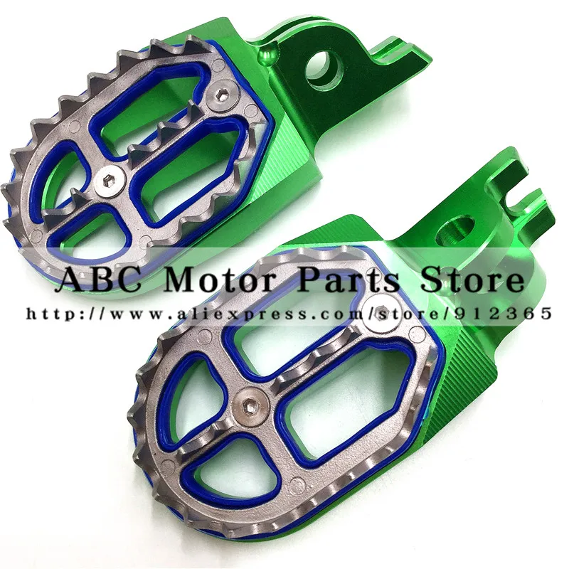 

Billet MX Wide Foot Pegs Rests Pedals For KLX KXF KLX450R KXF250 KX250F KXF450 KX450F Motorcycle Motocross Enduro Motard