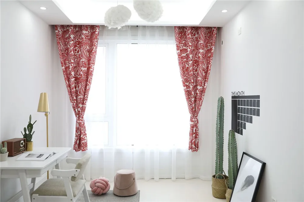 Современный стиль барокко цветок Затемняющая штора с рисунком для детей спальня