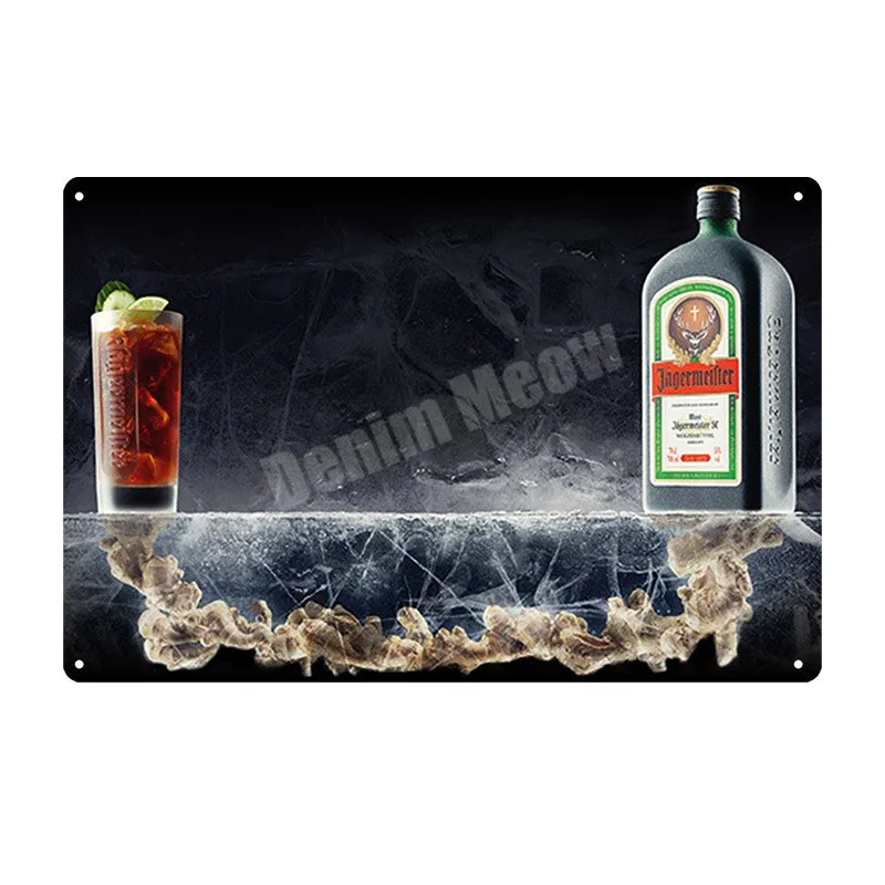 N Jagermeister потертый шик, металлический плакат, украшение для паба, бара, голова оленя, настенная наклейка, ликер, металлическая настенная художественная жестяная вывеска, домашний декор, MN107 - Цвет: N