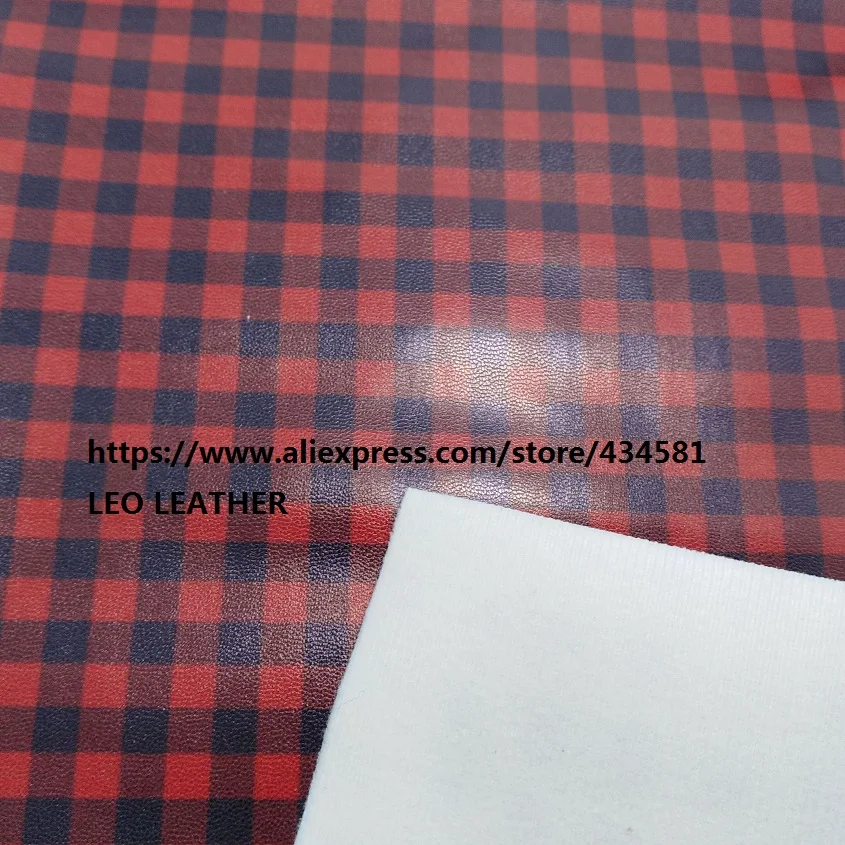 3PCS A4 SIZE Faux Leather Fabric Printed TARTAN PLAIDS GRIDS PU Sewing for Christmas 5S03A | Дом и сад