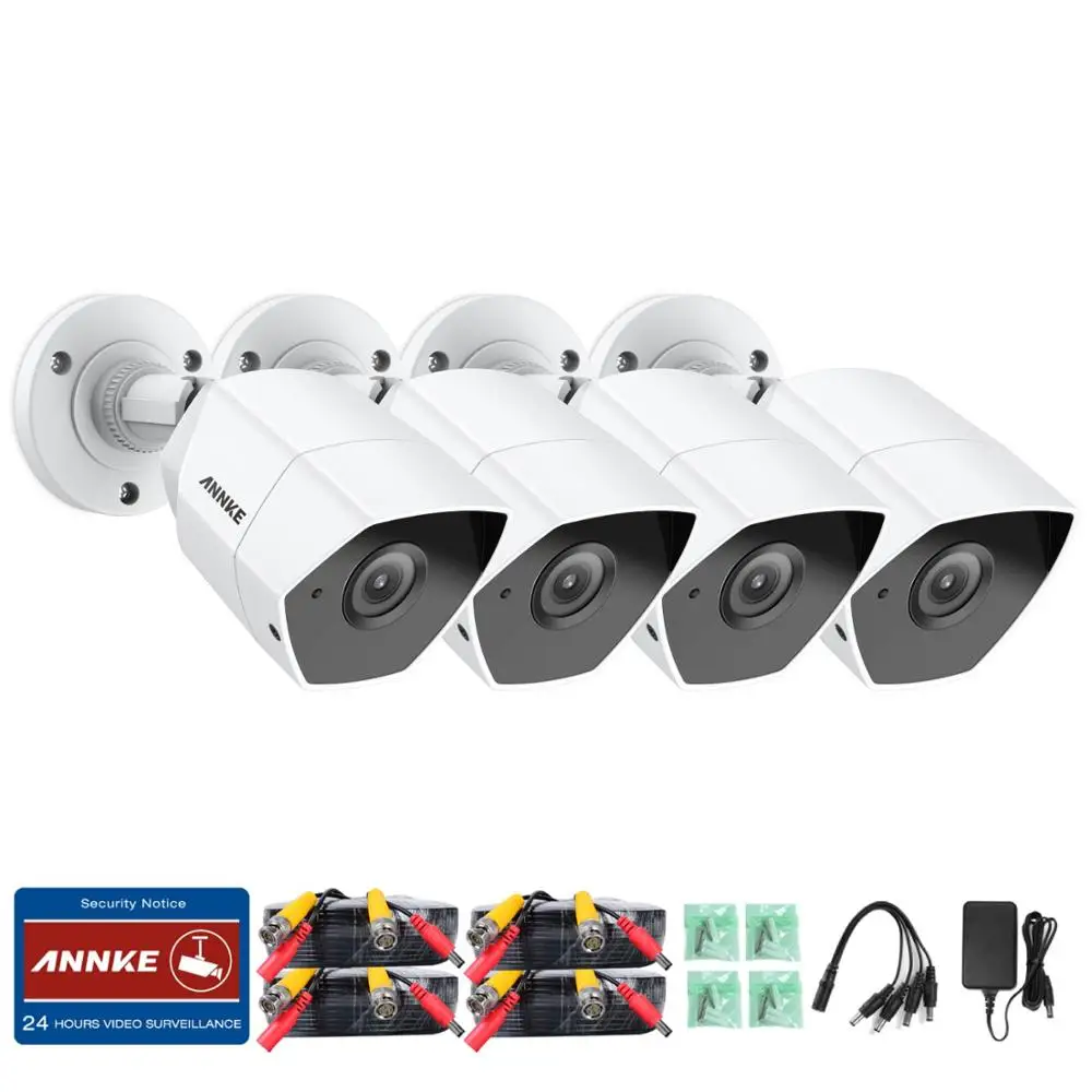 ANNKE HD 3MP TVI, 4 шт., непогодная камера, комплект видеонаблюдения, видео камера, система, комплект, супер ночное видение, IR Cut, для TVI DVR