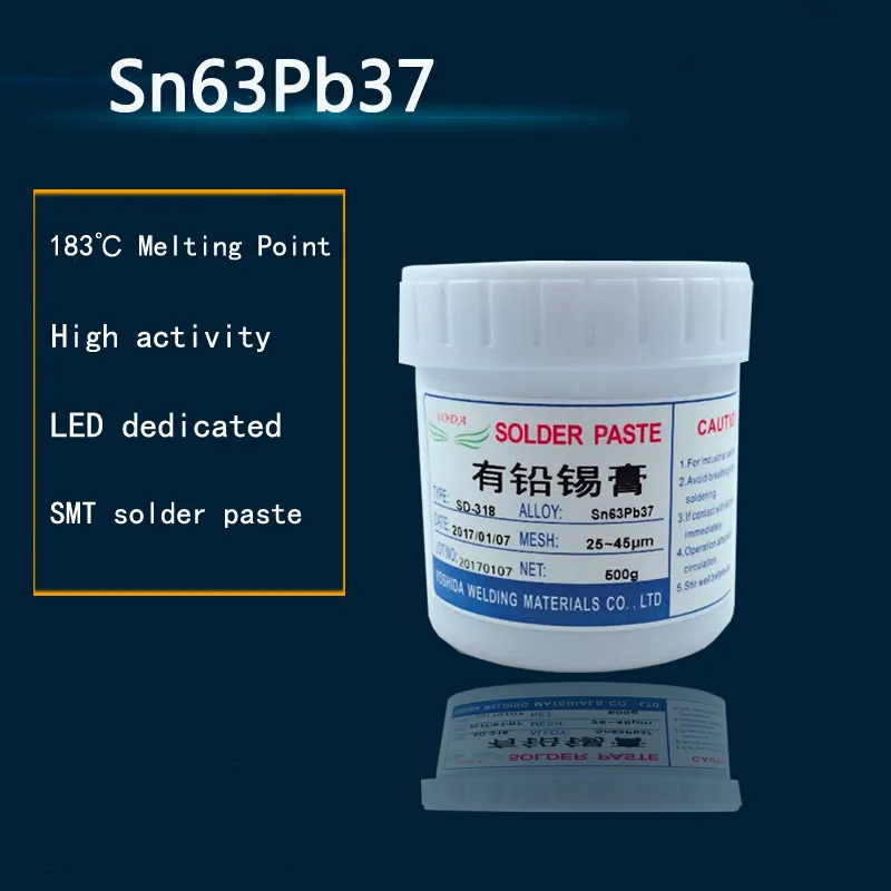 

Low temperature No-clean SMT Lead-bearing LED SMT Solder Paste BGA Solder Flux Sn63Pb37 500g