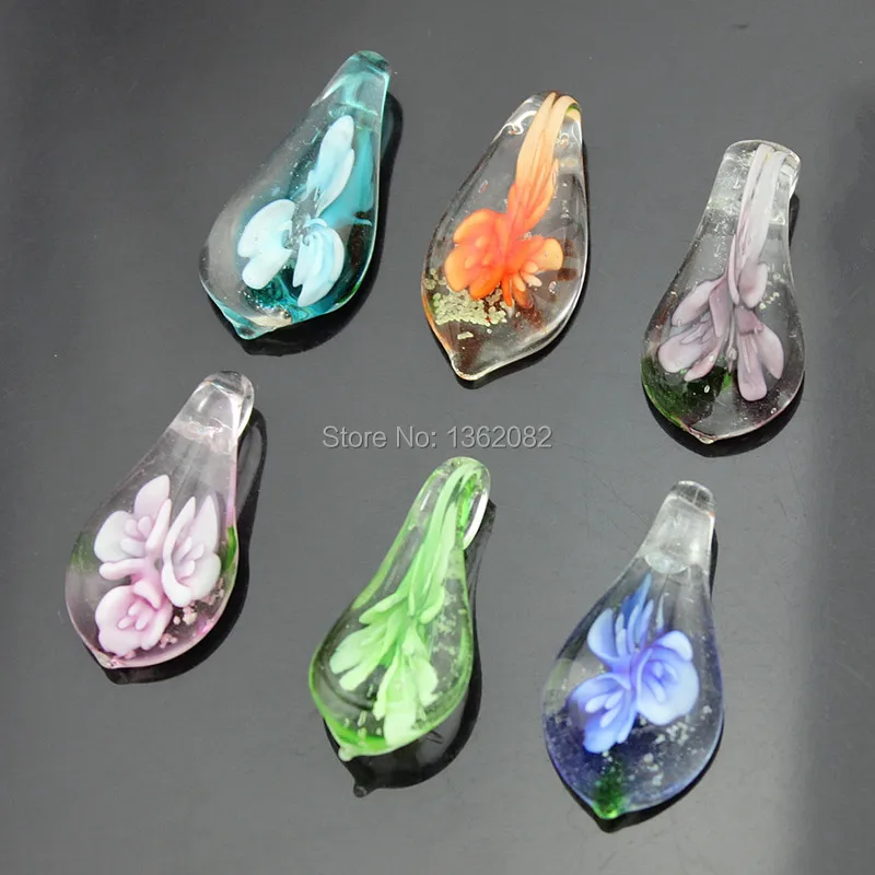 Подвески из стекла в форме цветов серебристые подвески муранского для ожерелий