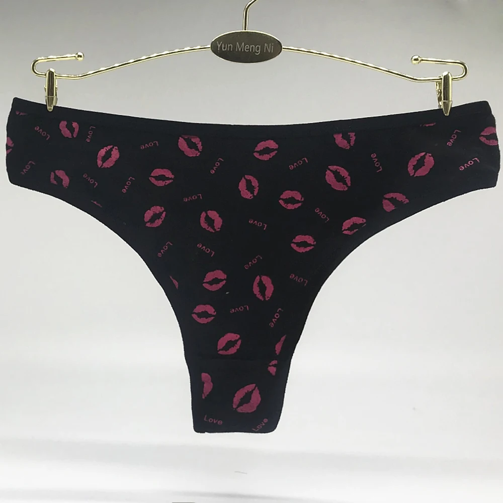 Стринги женские хлопковые с принтом губ 6 шт./комплект|panties sexy women|ladies pantieswomen underwear |