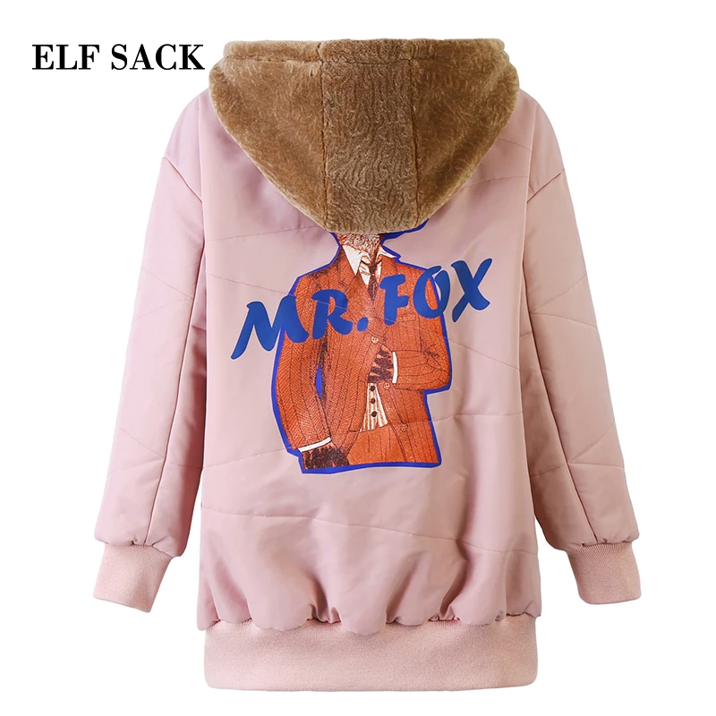 ELFSACK новинка зимние женские парки Женское зимнее пальто уплотненная теплая