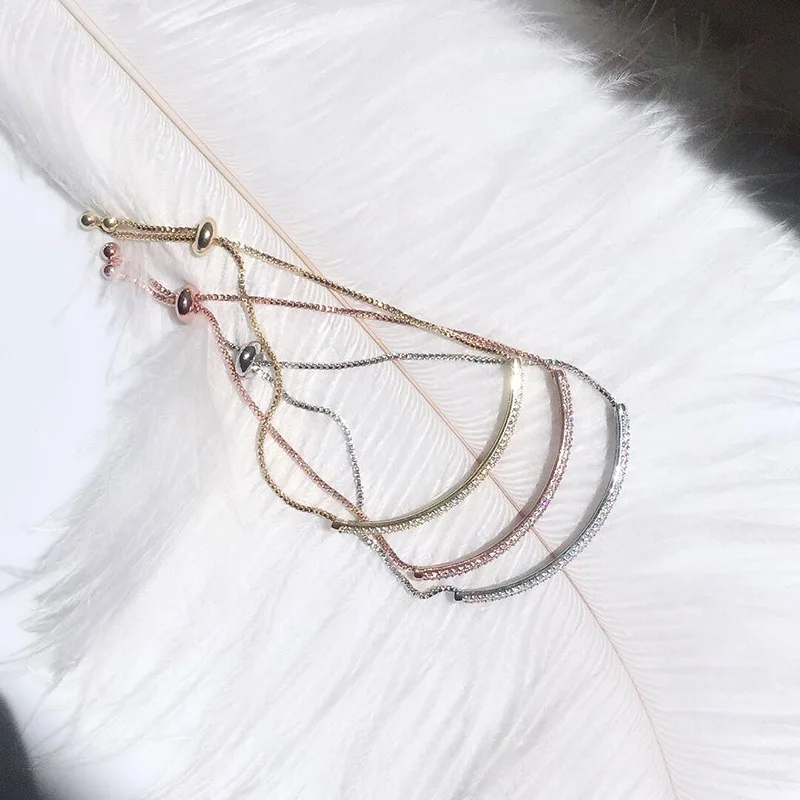 SINZRY Wholesale new Jewelry AAA Cut Cubic zircon exquisite arc charm CZ Bracelets &amp bangle for Women fashion bling jewelry |