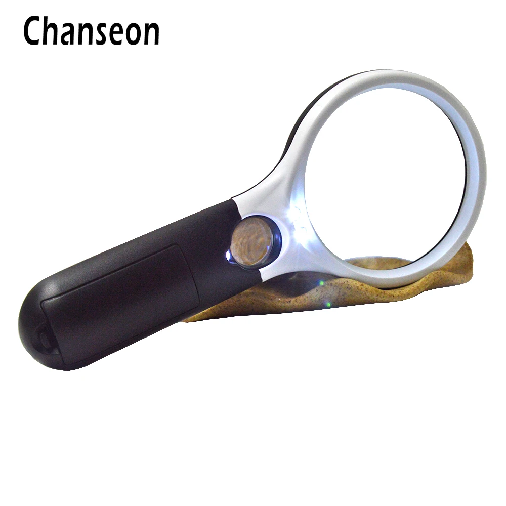 Chanseon 45X 3X ручное увеличительное стекло для чтения с 3 светодиодсветильник лампами