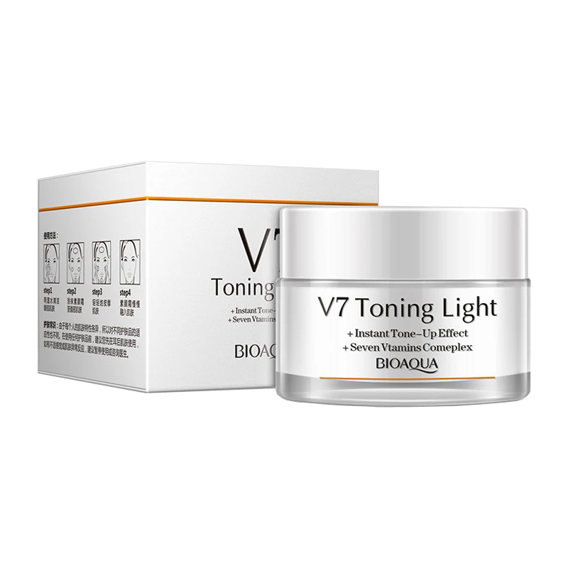 Bioaqua V7 тонизирующий легкий отбеливающий крем для лица Покрытие пор увлажняющий
