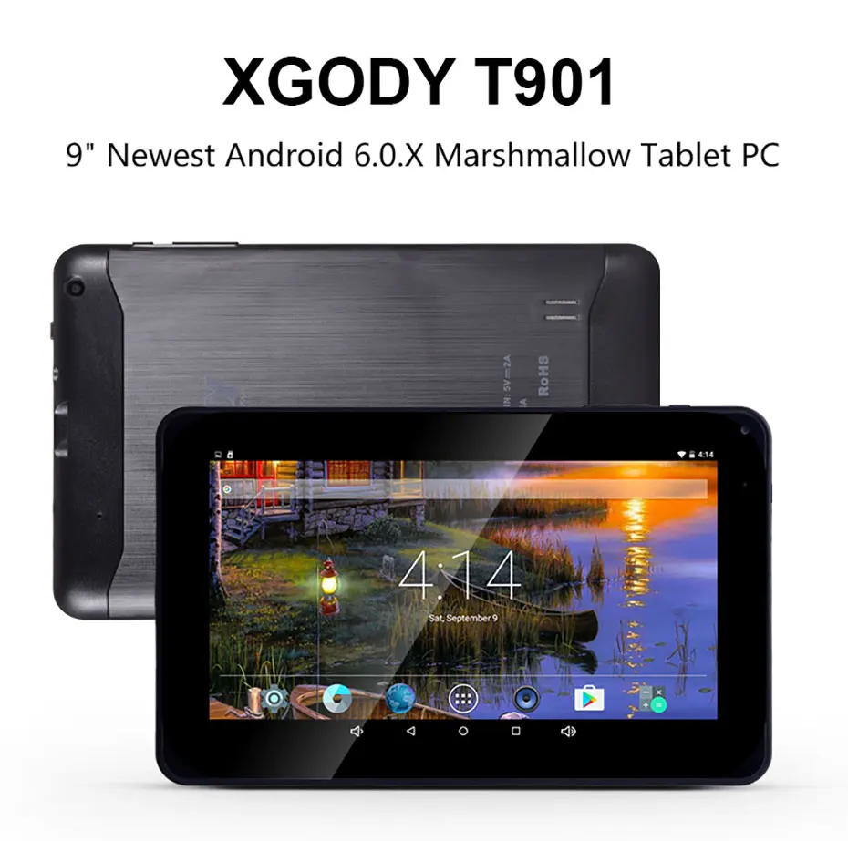 XGODY T901 9 дюймовый планшетный ПК Android 6,0 четырехъядерный 1 ГБ 16 ГБ 800*480 HD Двойная камера WiFi Bluetooth планшеты с 32 Гб TF карта