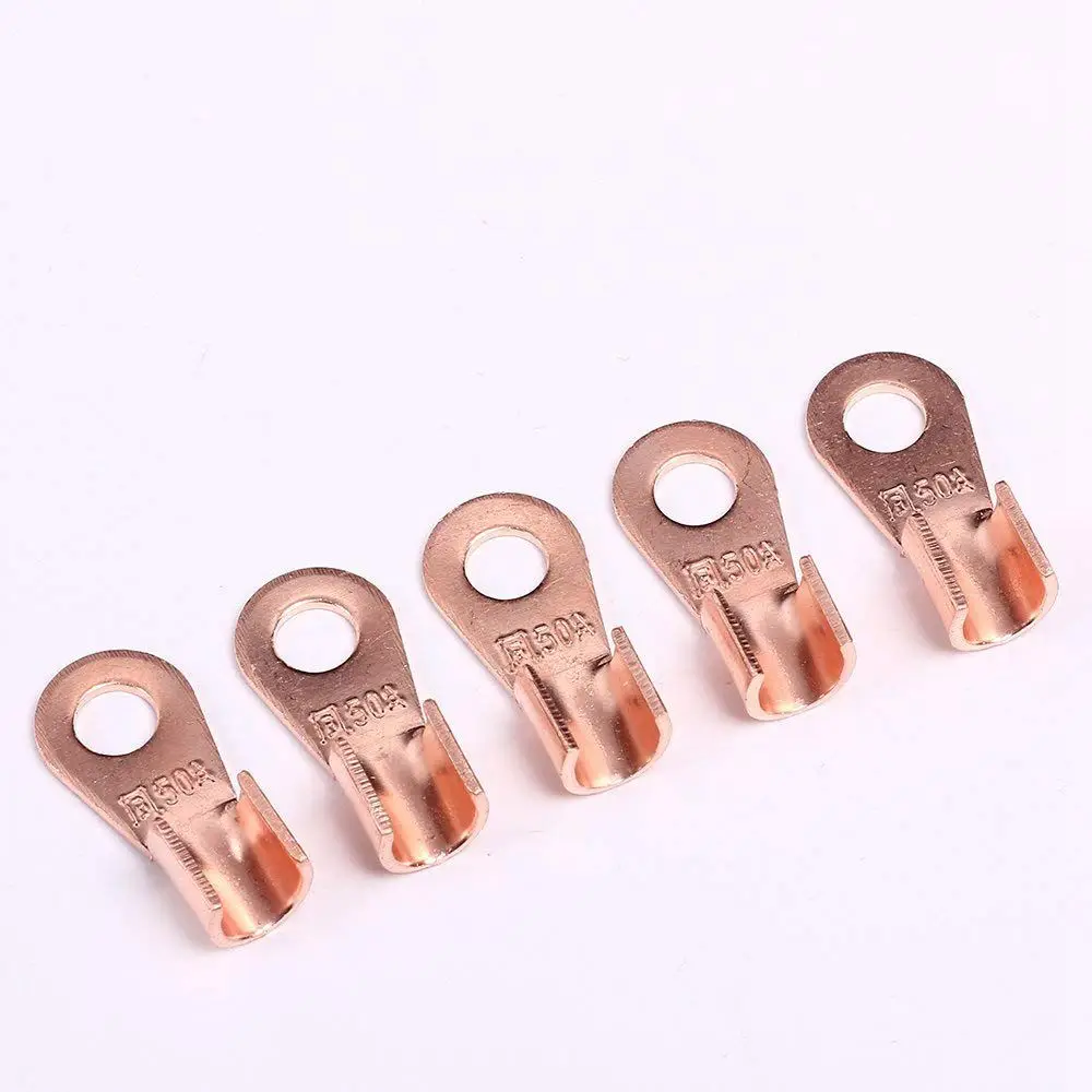 SHGO-Open Barrel Wire Crimp Connector Copper Ring Lug Terminals Assortment Kit OT 5A 10A 20A 30A 40A 50A 60A 100A (Pack of 185) |