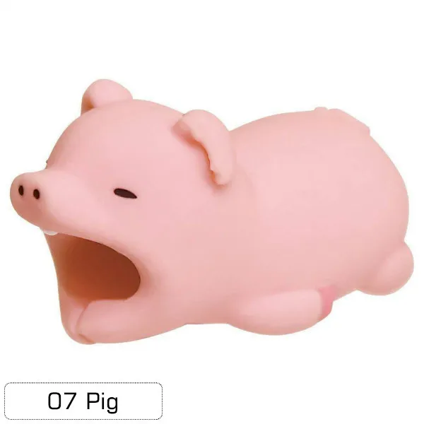 07(Pig) 1 шт. животных кабель среднего класса против царапин для Iphone Protege кабель Друзья Мультфильм кабель укус аксессуар для телефона, держатель модель забавные - Цвет: 07(Pig)