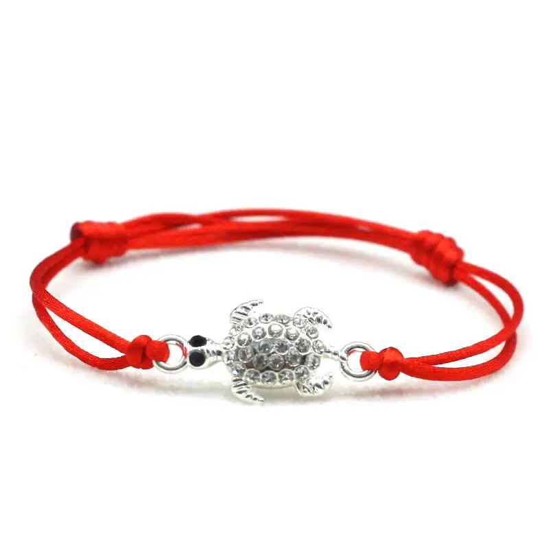 Style 5 Lucky Красная Нить Плетеный веревочный браслет серебряный цвет инкрустация в виде черепахи со стразами черепаха браслеты амулеты для женщин ювелирные изделия - Окраска металла: Style 5