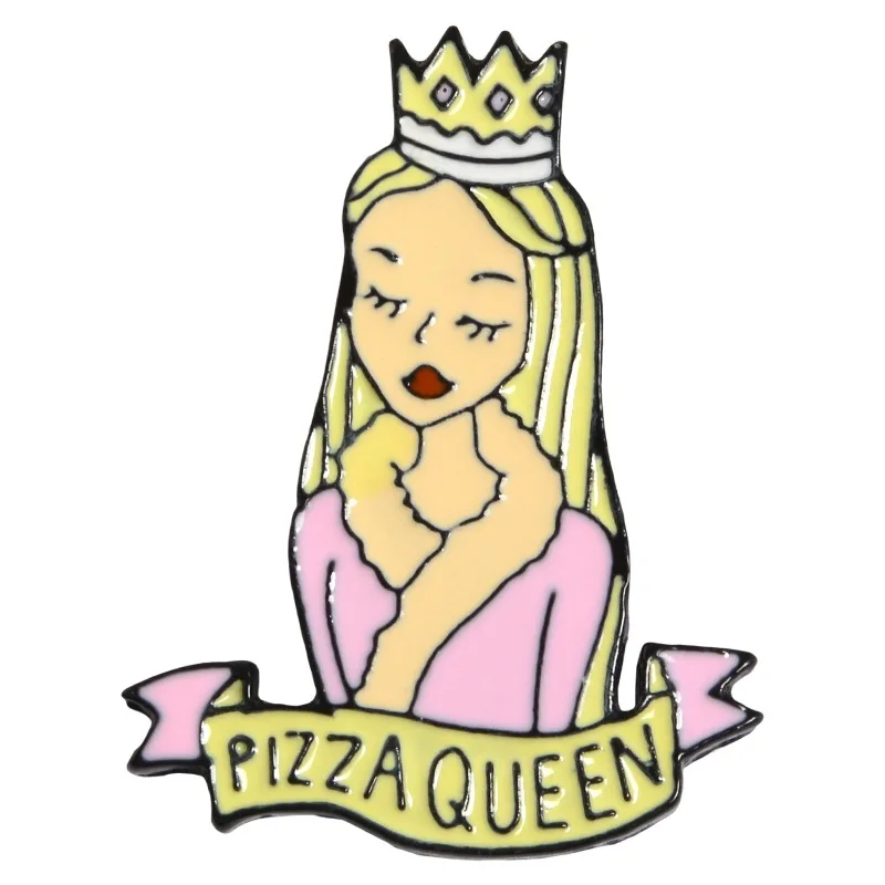 Мультяшная эмалированная пицца королева сердце корона планета высота женская