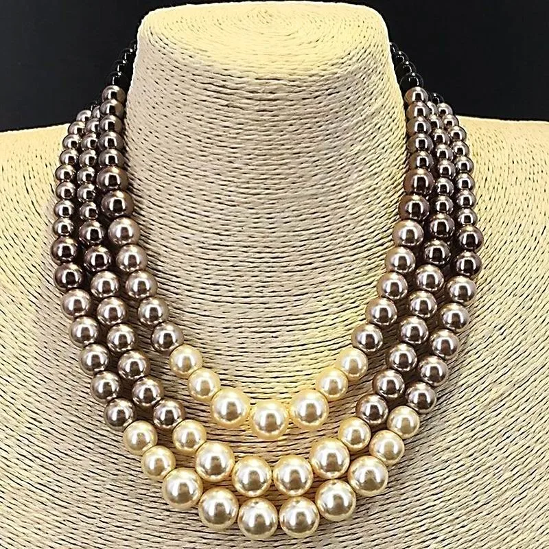 Роскошное колье из искусственного жемчуга, Женское Ожерелье, Bijoux, классика, новинка, модное ювелирное изделие, рождественский подарок