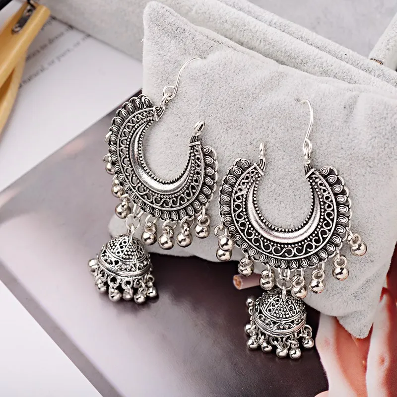 Новинка 2019 Винтажные серьги кисточки в виде колокольчиков Jhumka из Египта для