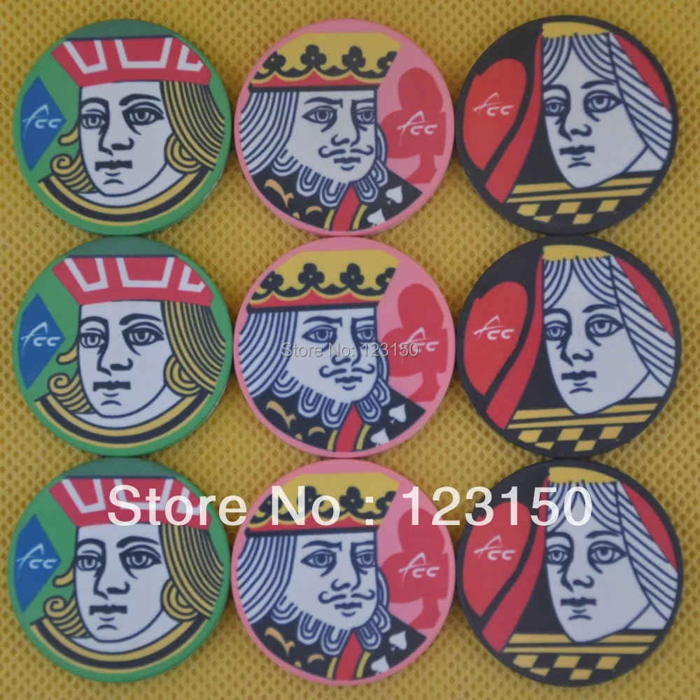 

CP-008 J Q K 10G ceramic poker chip set without case - 50 piece
