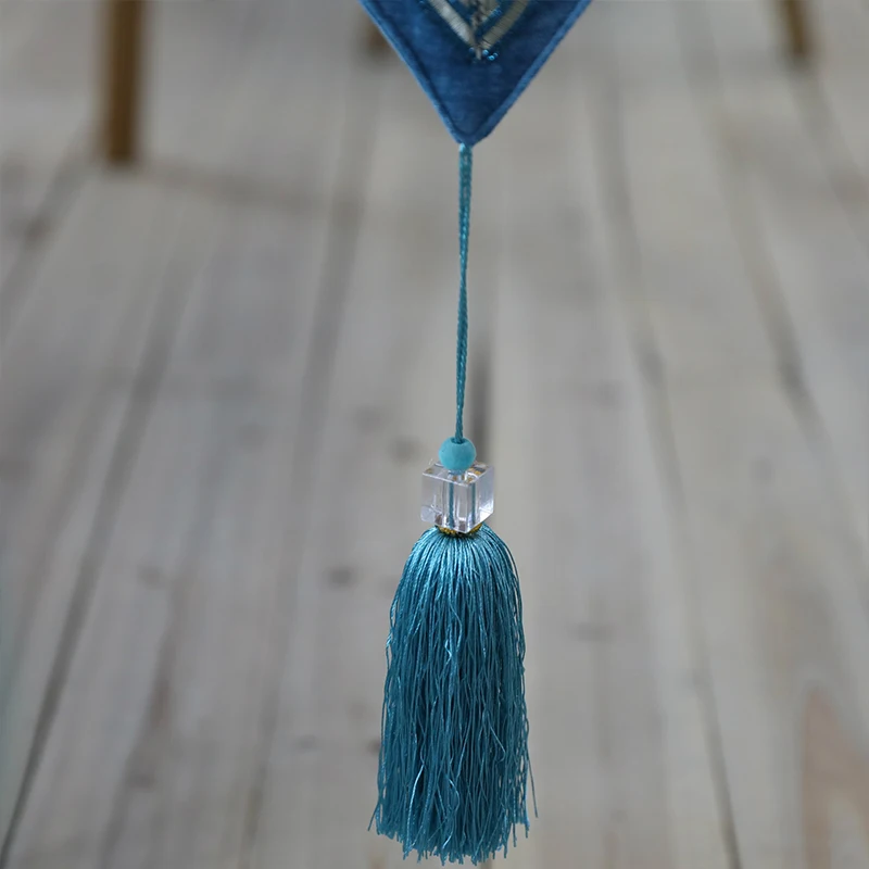 Table Runner Flannel Runners With Tassels Blue Home Decor Vintage Kitchen Accessories Chemin De Rectangle | Дом и сад