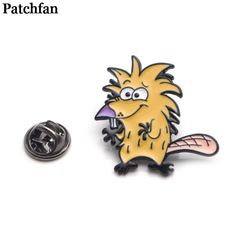 Patchfan Angry Beaver цинковый сплав галстук булавки значки para рубашка сумка Одежда Кепка рюкзак броши для обуви Значки украшения A2041
