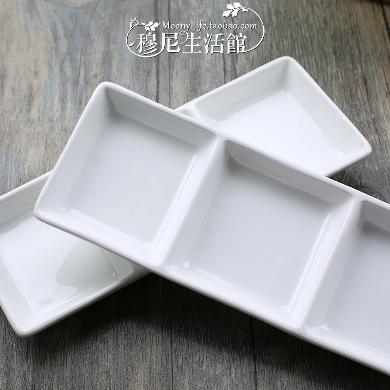 Сплит одиночный прямоугольный керамический соус Sukiyaki для погружения блюдо