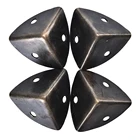 Железная бронза декоративные антикварные ювелирные изделия Вино Подарочная коробка деревянный корпус Защитные уголки 4 шт.лот 2.5X2.5X2.5cm