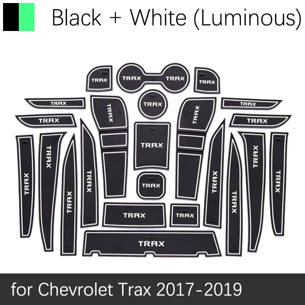 Противоскользящими резиновыми затворный слот подстаканники для Chevrolet Tracker Trax Holden аксессуары автомобиль наклейки MY17 MY18 MY19 - Название цвета: White Black