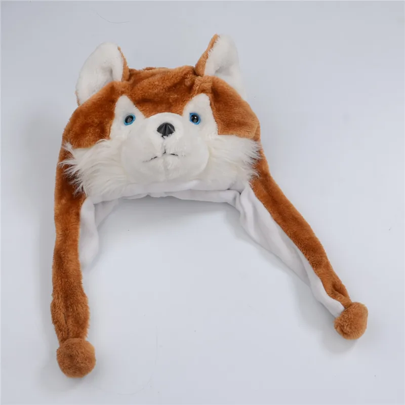 Плюшевая плюшевая шапка в виде собаки хаски|animal plush hats|plush hathat animal |