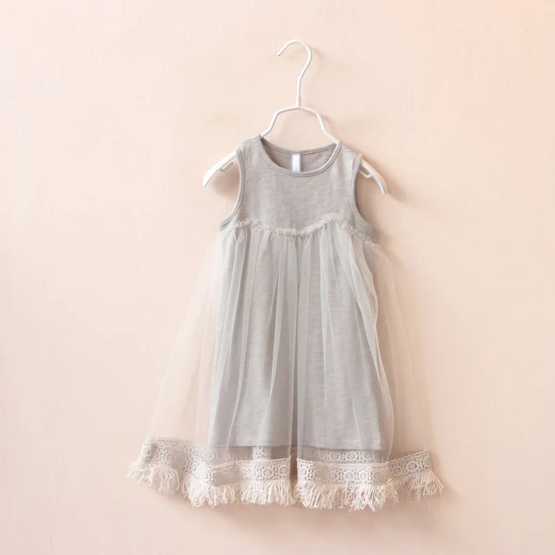 2018 новый летний волна узор Платье для маленьких девочек модное платье принцессы